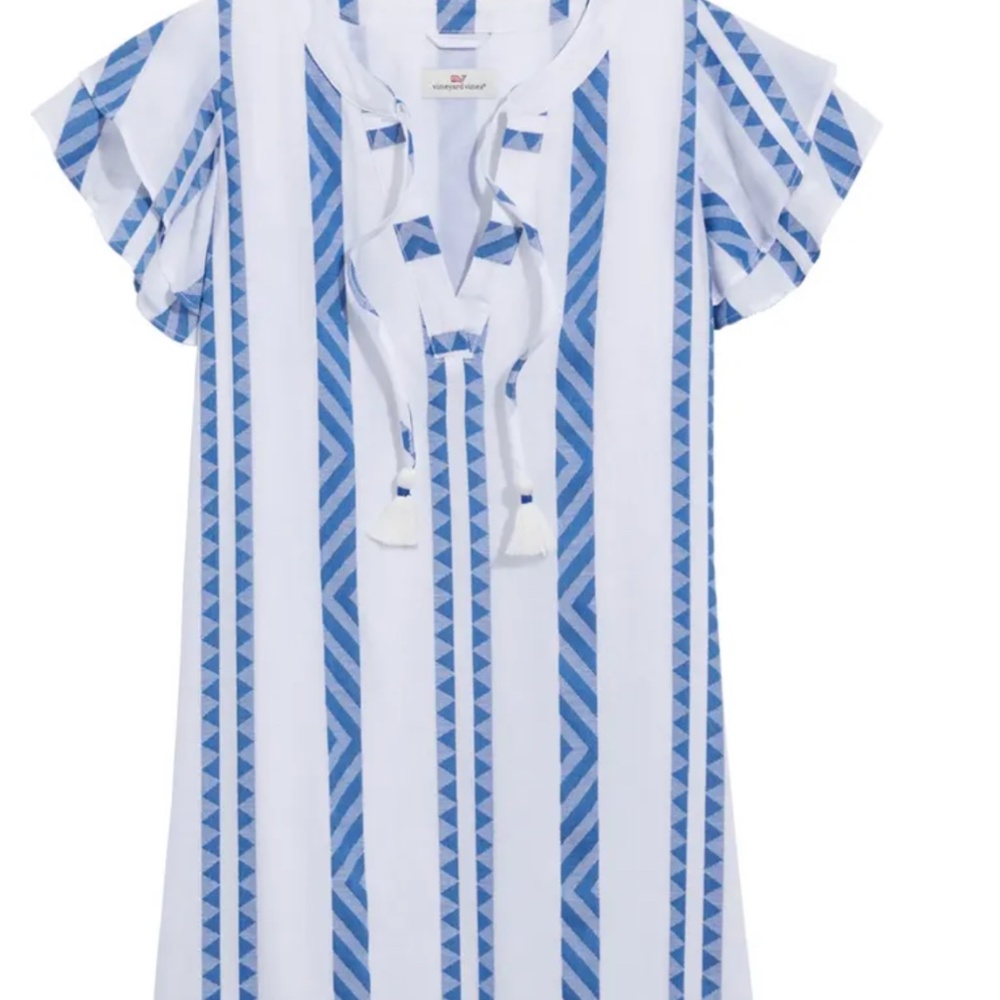 Vineyard Vines Stripe Flutter Sleeve Dress